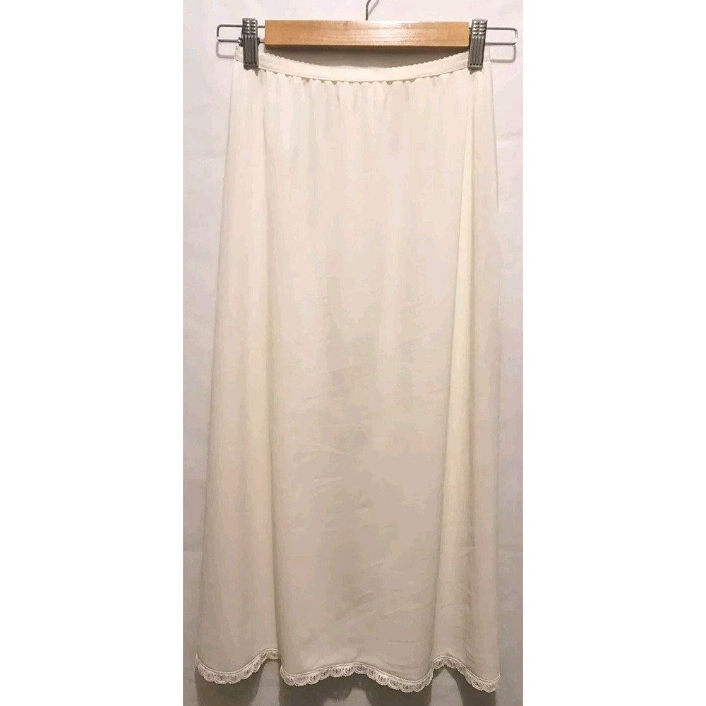 Shadowline‎ Hald Slip Size 28 Nylon 40" Length Lace Trim Vintage